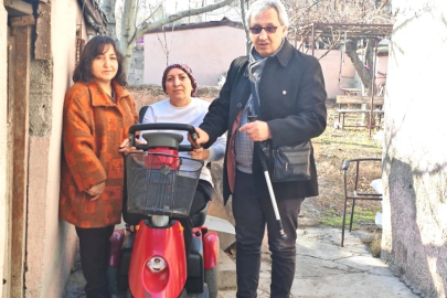 Şiddet mağduru kadına akülü araç