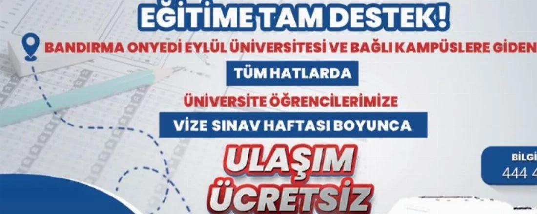 Bandırma'da Üniversitelilere Vize Haftasında Ücretsiz Ulaşım