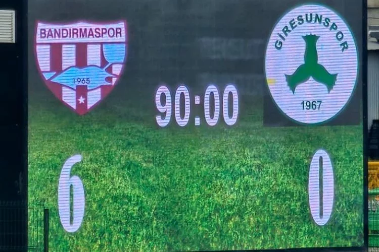 Bandırmaspor'dan Giresunspor'a Tarihi Fark: 6-0